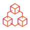Three boxes stacked with lines connecting them.