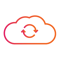 A cloud with two round arrows.